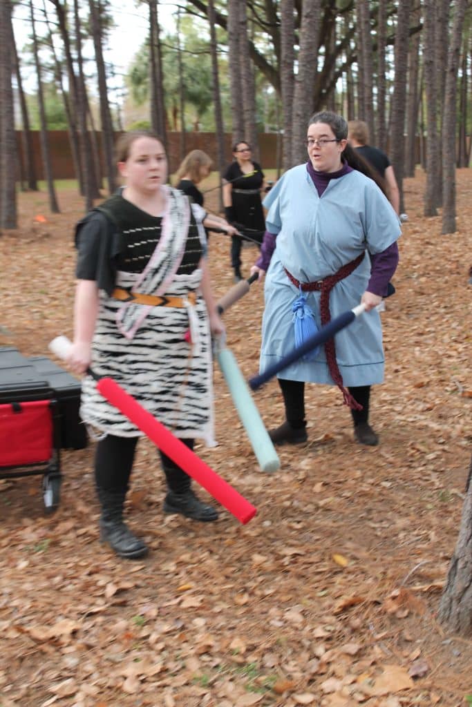 Barbarian in her fur armor, ready to crush her enemies.