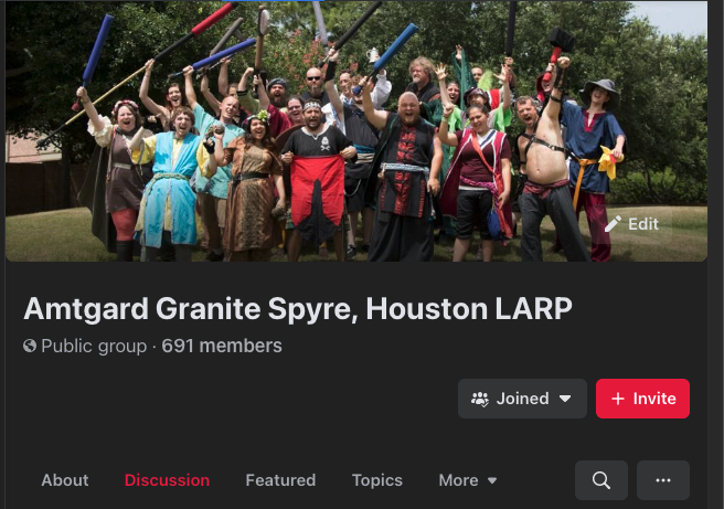 Houston Live Action Role Play Facebook page